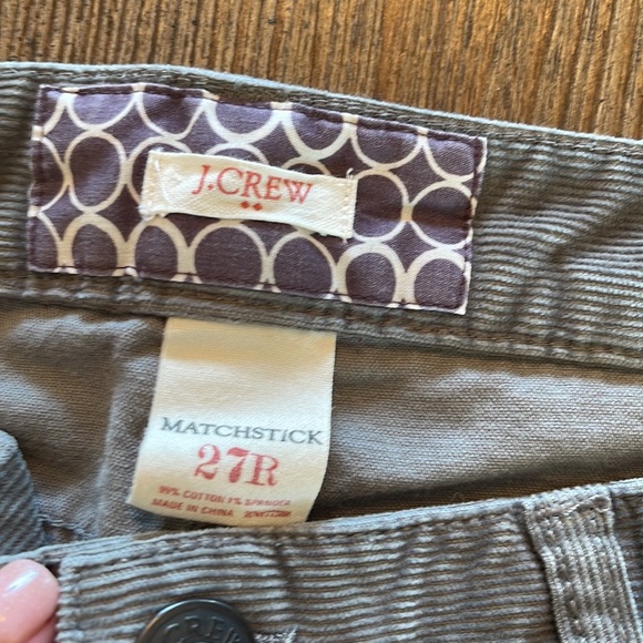J Crew Matchstick Corduroy Pants Like New 27R - Picture 2 of 3